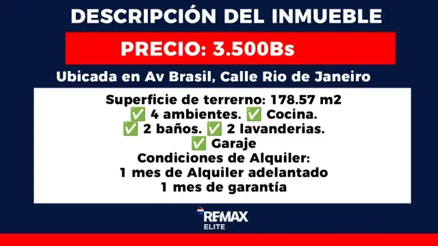Av.. Brasil, Casa Para Deposito En Alquile