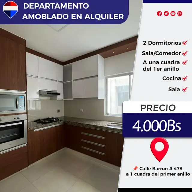 Departamento Amoblado En Alquiler 1er Anillo